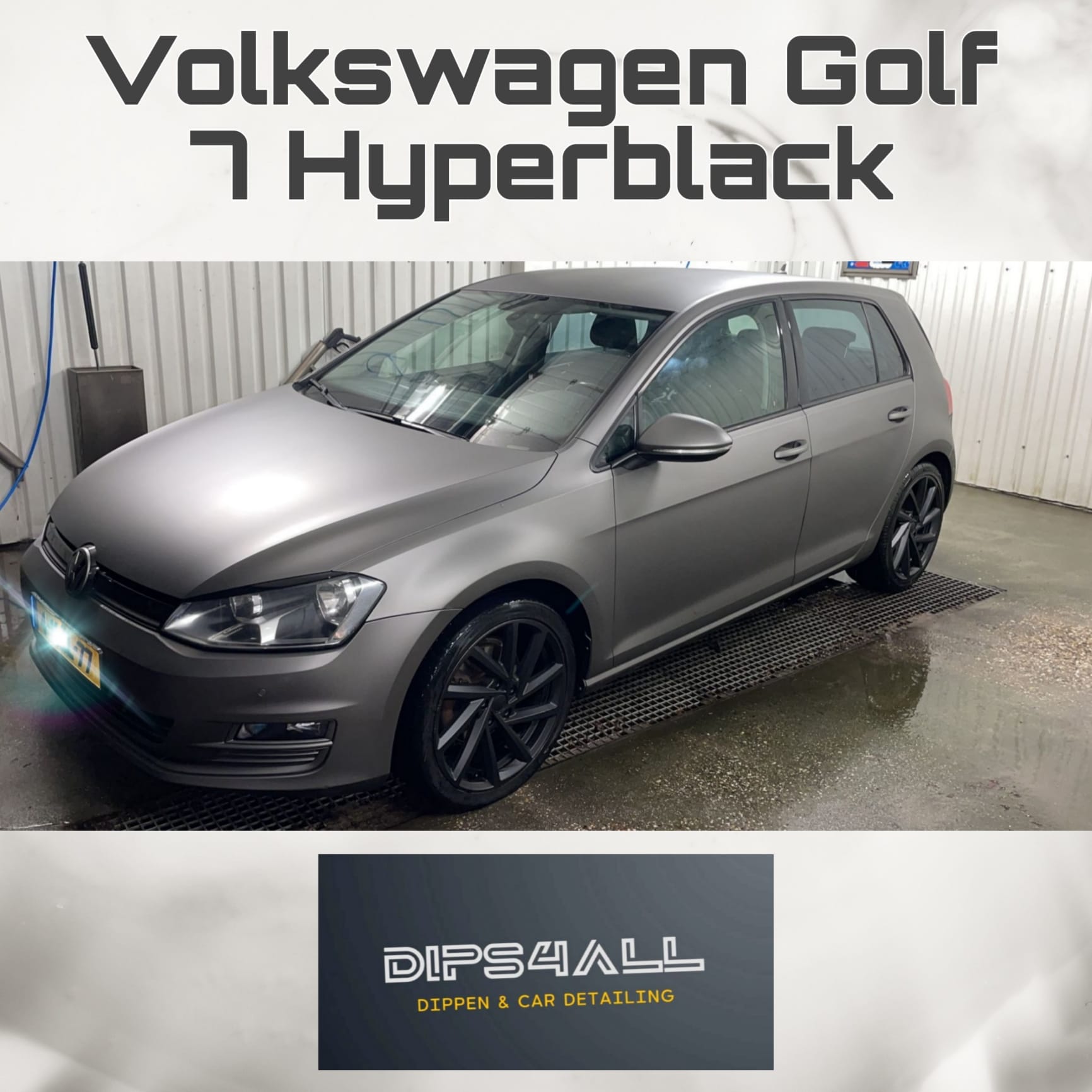 Volkswagen Golf 7 Spraywrap – Hyperblack Carrosserie & Mat Zwarte Velgen